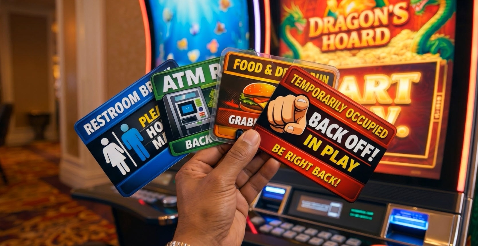 Casino player at slot machine